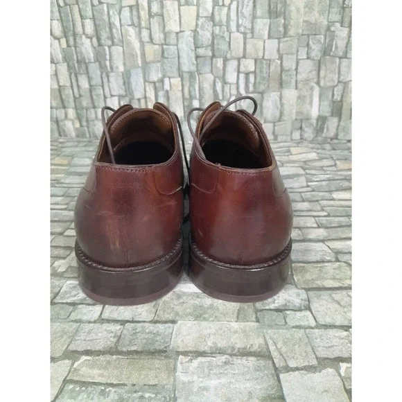 JOHNSTON MURPHY EDGERTON PLAIN TOE MENsz 10 M MAHOGANY LEATHER Oxford Derby - Picture 9 of 12